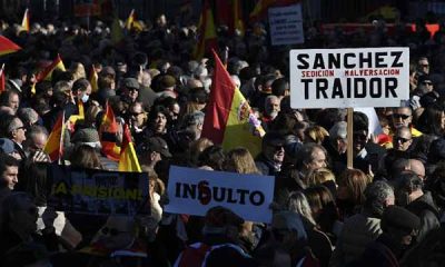 Manifiestan en Madrid contra el Gobierno de Sánchez