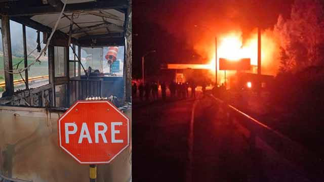 Manifestantes queman autobús en Cuzco y peaje en Tacna