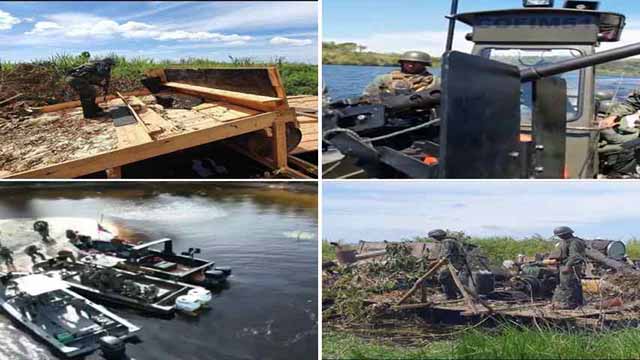 FANB destruye tres embarcaciones dedicadas a minería ilegal