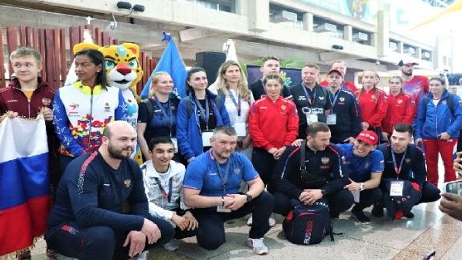 Llegada de atletas rusos a Venezuela para los Juegos Deportivos ALBA 2023