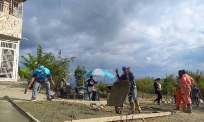 Morales supervisó obra que se ejecuta conjuntamente con los vecinos