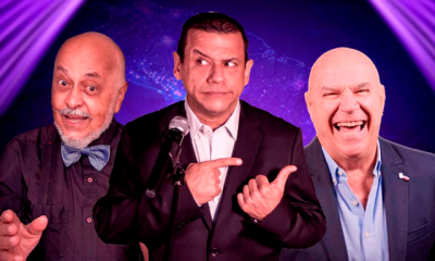 milio Lovera, El Ché Gaetano y Claudio Nazoa en rueda de prensa. Juntos por primera vez en "El Gran Espectáculo del Año".