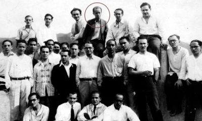 "Jovito Villalba lidera la marcha a Miraflores el 14 de febrero de 1936, exigiendo libertades democráticas".