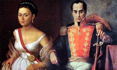 Simón Bolívar y Manuelita Sáenz: protagonistas de la Noche Septembrina, episodio que puso en jaque la Gran Colombia en 1828.