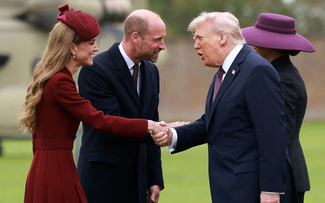 Los Príncipes de Gales reciben a Donald y Melania Trump en el Castillo de Windsor durante una ceremonia inédita.