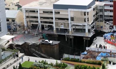 Gran socavón frente a hospital en Bangkok provoca evacuación