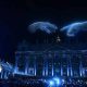 La cúpula de San Pedro iluminada por 3.000 drones durante «Grace for the World», evento que clausuró el Encuentro Mundial sobre la Fraternidad Humana.