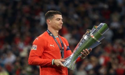 Cristiano Ronaldo durante el foro TOURISE en Arabia Saudí, donde anunció que el Mundial 2026 será el último de su carrera