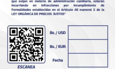 Comercios deben exhibir el nuevo formato de tasa del BCV con código QR para facilitar denuncias.