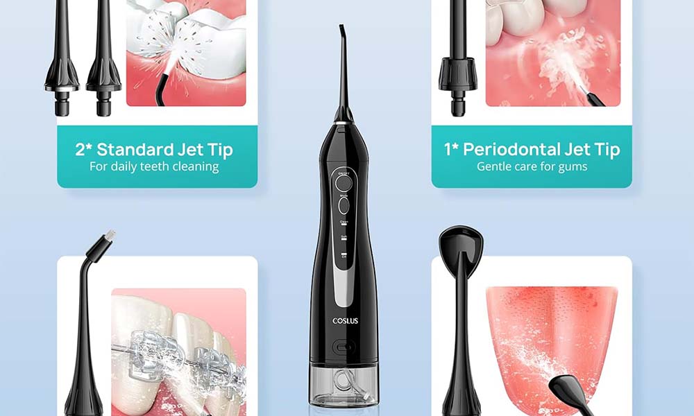 El irrigador COSLUS permite una limpieza profunda en segundos, incluso en zonas donde el cepillo no llega