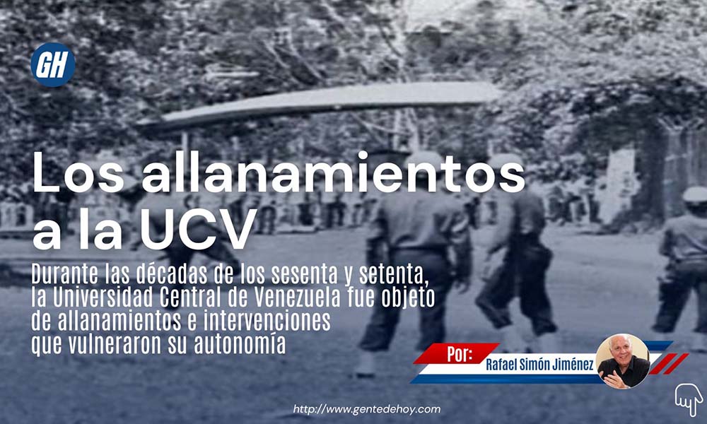 Ingreso de fuerzas militares al campus de la Universidad Central de Venezuela durante uno de los allanamientos de la década de 1960