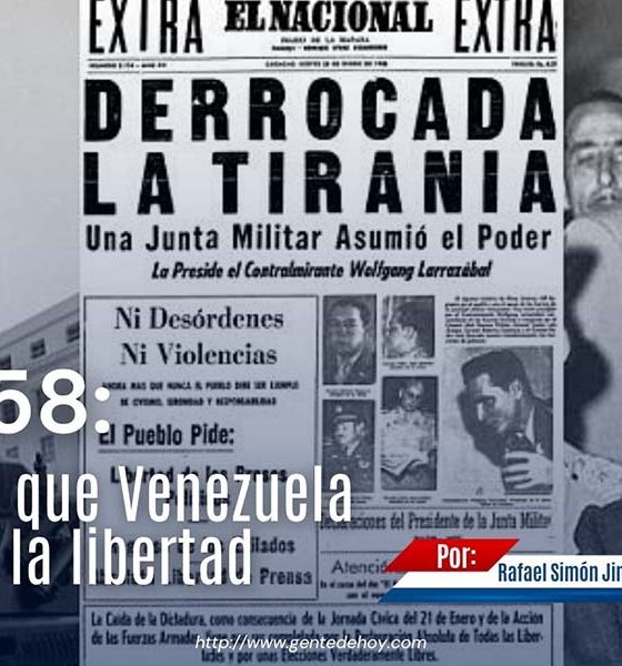Marcos Pérez Jiménez abandona el poder tras la rebelión cívico-militar que puso fin a su régimen.