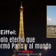 Vista nocturna de la Torre Eiffel iluminada sobre el horizonte de París. Su estructura de hierro forjado refleja el genio de Gustave Eiffel y el esfuerzo colectivo de 300 obreros.
