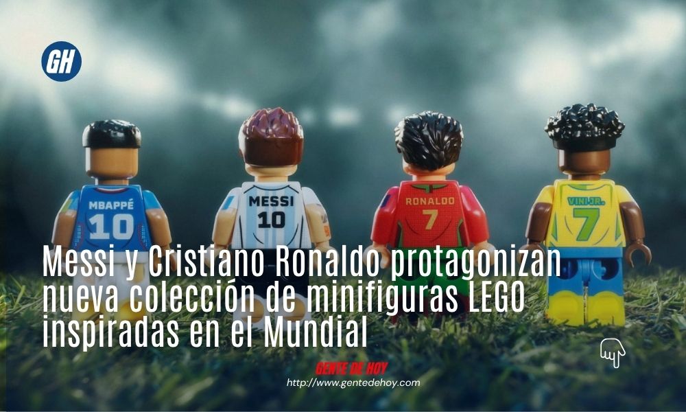 Minifiguras oficiales de LEGO inspiradas en Lionel Messi, Cristiano Ronaldo, Kylian Mbappé y Vinícius Júnior, protagonistas de la nueva colección temática del Mundial.