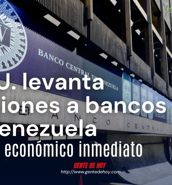 Sede del Banco Central de Venezuela, una de las instituciones beneficiadas por el levantamiento parcial de sanciones financieras.