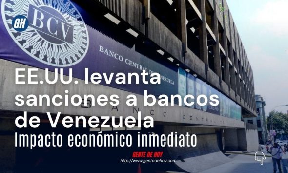 Sede del Banco Central de Venezuela, una de las instituciones beneficiadas por el levantamiento parcial de sanciones financieras.