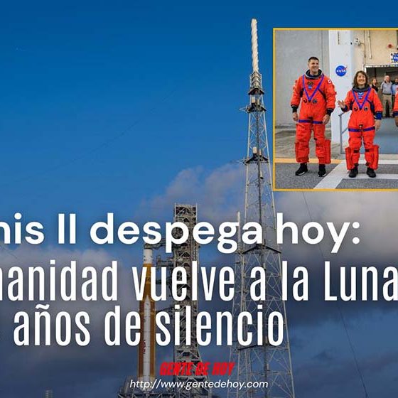 La nave espacial Orion y el cohete SLS, sobre la plataforma de lanzamiento 39B en el Kennedy Space Center de Florida, listos para el despegue de Artemis II el 1 de abril de 2026. (Crédito: NASA)