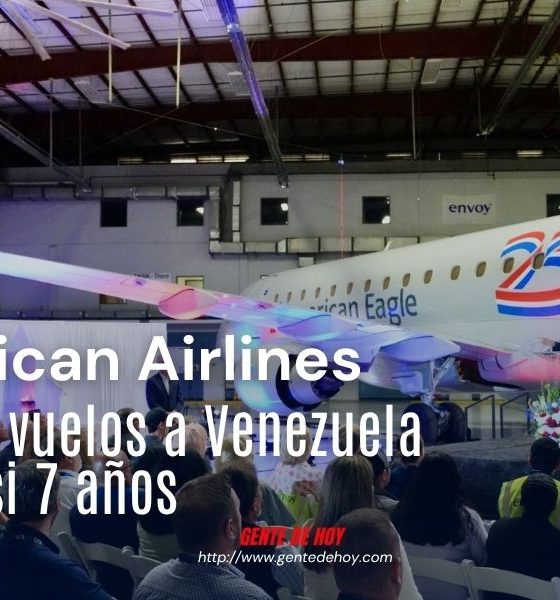 Avión conmemorativo de American Airlines despega rumbo a Venezuela en el primer vuelo directo desde 2019