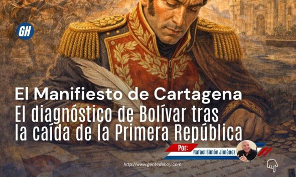 Simón Bolívar redacta en Cartagena de Indias el Manifiesto de 1812, documento clave donde analiza las causas del colapso de la Primera República venezolana.