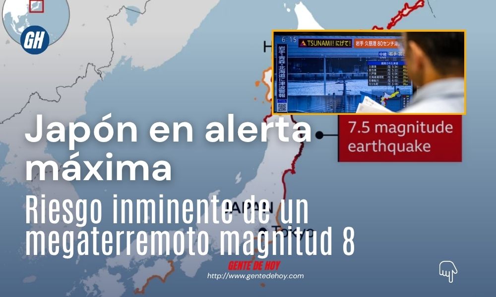 Monitoreo de emergencia: Pantallas de televisión en oficinas de Tokio muestran alertas de tsunami en vivo tras el fuerte sismo que sacudió la costa de Iwate este lunes.