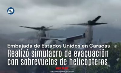 Helicópteros estadounidenses realizaron sobrevuelos controlados durante el simulacro de evacuación efectuado en la Embajada de Estados Unidos en Caracas.
