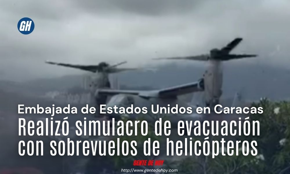 Helicópteros estadounidenses realizaron sobrevuelos controlados durante el simulacro de evacuación efectuado en la Embajada de Estados Unidos en Caracas.
