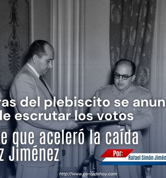 Marcos Pérez Jiménez impulsó el plebiscito de 1957 para intentar extender su mandato por cinco años más.